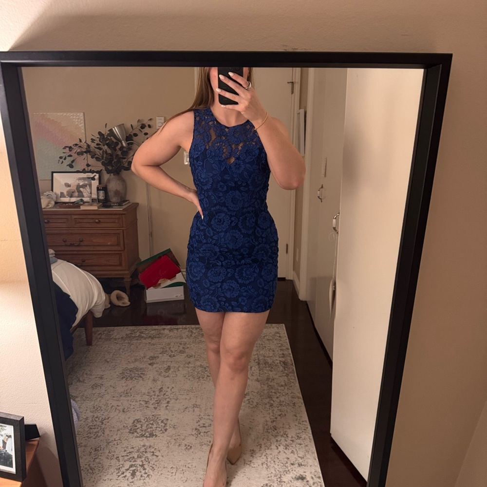 BB Dakota Navy Lace Mini Dress
